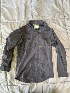 Columbia Boys Fishing Shirt- Size 6 Navy Lightweight Button Up Shirt